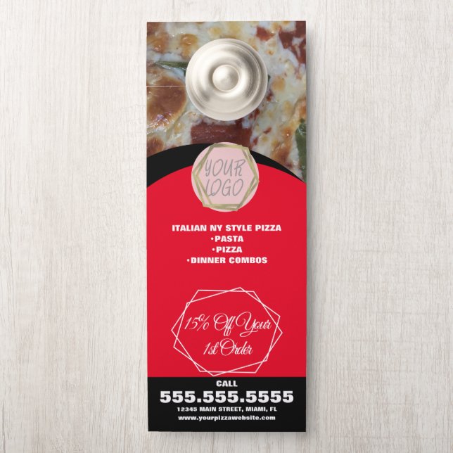 Pizza Restaurant Lunch Specials Zakelijke B Deurhanger (Op knop)