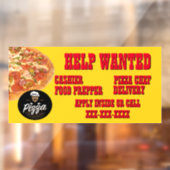 Pizza Restaurant past Hulp Gezochte Logo van de Wi Raamsticker (Vel 2)