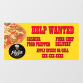 Pizza Restaurant past Hulp Gezochte Logo van de Wi Raamsticker (Vel)