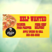 Pizza Restaurant past Hulp Gezochte Logo van de Wi Raamsticker (Vel 3)