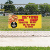 Pizza Restaurant past Hulp Gezochte Logo van de Wi Spandoek (Insitu)