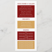 Pizza Restaurant, Pasta Slank Menu (Achterkant)