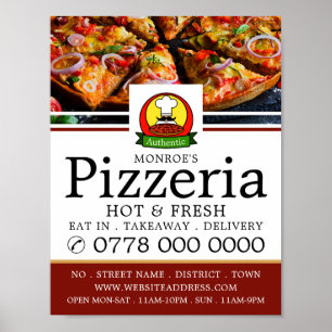 Pizza Restaurant, Pizzeria Adverteren Poster