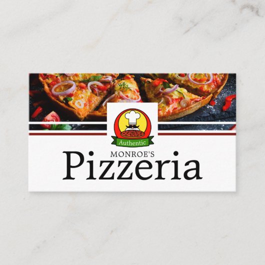 Pizza Restaurant, Pizzeria Adverteren Visitekaartje (Voorkant)