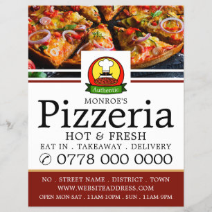 Pizza Restaurant, Pizzeria Menu Adverteren Flyer
