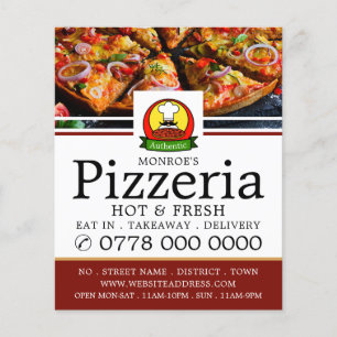 Pizza Restaurant, Pizzeria Menu Adverteren Flyer