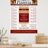 Pizza Restaurant, Pizzeria Menu Poster (Keuken)