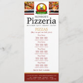 Pizza Restaurant, Pizzeria Slimline Menu (Voorkant)