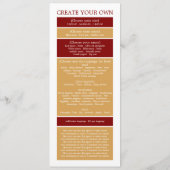 Pizza Restaurant, Pizzeria Slimline Menu (Achterkant)