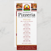 Pizza Restaurant, Pizzeria Slimline Menu (Voorkant / Achterkant)
