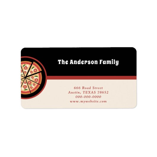 Pizza Restaurant Retour Adres Label (Voorkant)
