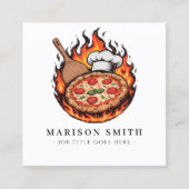 Pizza Restaurant Review QR Code Vierkante Visitekaartje (Voorkant)
