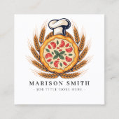 Pizza Restaurant Review QR Code Vierkante Visitekaartje (Voorkant)