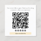 Pizza Restaurant Review QR Code Vierkante Visitekaartje (Achterkant)