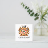 Pizza Restaurant Review QR Code Vierkante Visitekaartje (Staand voorkant)