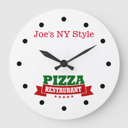 Pizza Restaurant Theme Wall Clock Grote Klok (Voorkant)
