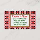 Pizza Restaurant Visitekaartje (Achterkant)