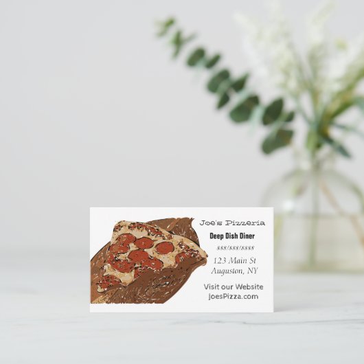 Pizza Restaurant Visitekaartje (Staand voorkant)