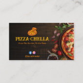 Pizza Restaurant Zakelijk | minimalistisch donker  Visitekaartje (Achterkant)