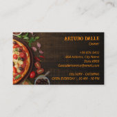 Pizza Restaurant Zakelijk | minimalistisch donker  Visitekaartje (Voorkant)