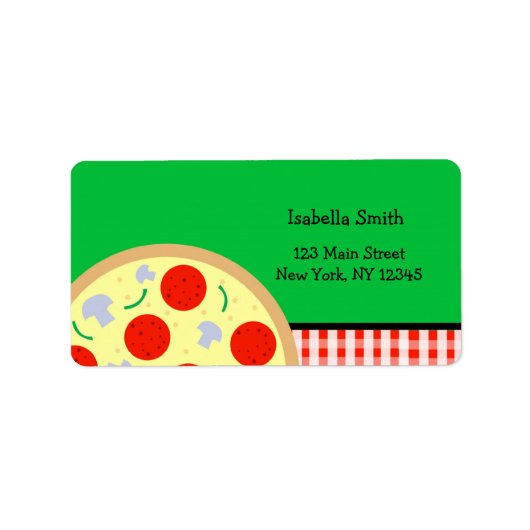 Pizza retour adreslabels etiket (Voorkant)