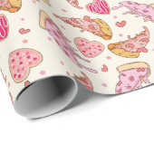 Pizza Retro Valentijnsdag Inpakpapier (Rol Hoek)
