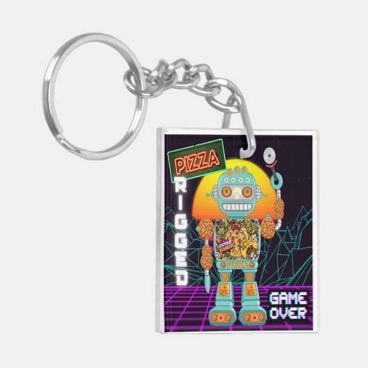 Pizza Rigged - Game Over Sleutelhanger (Voorkant Links)