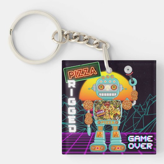 Pizza Rigged - Game Over Sleutelhanger (Voorkant)
