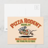 Pizza Rodent Briefkaart (Voorkant / Achterkant)