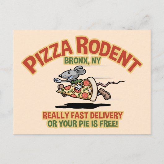 Pizza Rodent Briefkaart (Voorkant)