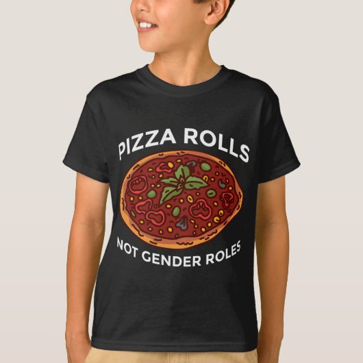 Pizza Rolls Not Gender Roles Non Binary Genderflui T-shirt (Voorkant)