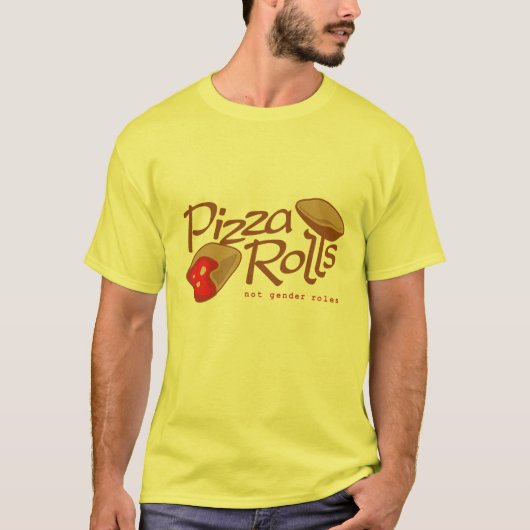Pizza rolt niet genderrollen t-shirt (Voorkant)