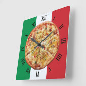 Pizza ~ Roman cijfers ~ Italiaanse vlag ~ Vierkante Klok (Hoek)