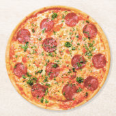 Pizza Ronde Kartonnen Onderzetter (Voorkant)