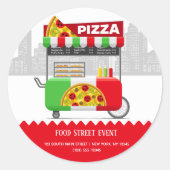 Pizza Ronde Sticker (Voorkant)