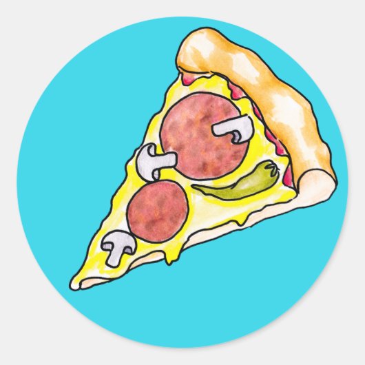 Pizza Ronde Sticker (Voorkant)