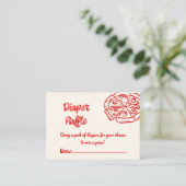 Pizza Rood Roze Hand Geschreven Getrokken Luier Ra Informatiekaartje (Staand voorkant)