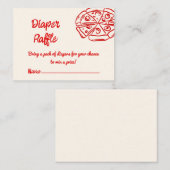 Pizza Rood Roze Hand Geschreven Getrokken Luier Ra Informatiekaartje (Voorkant / Achterkant)