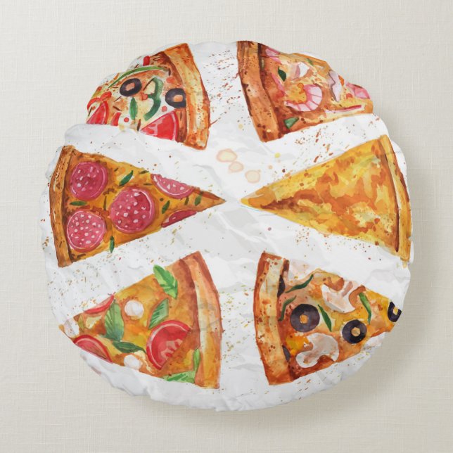 Pizza Round Pillow Rond Kussen (Voorkant)