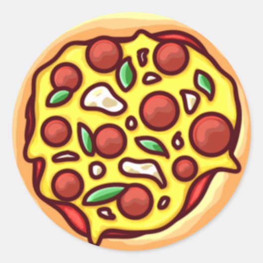 Pizza Round Sticker (Voorkant)