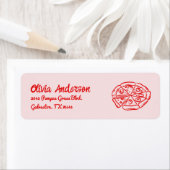 Pizza Roze Hand getrokken Speciale Levering Baby s Etiket (Insitu)