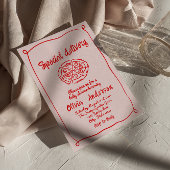 Pizza Roze Hand getrokken Speciale Levering Baby s Kaart