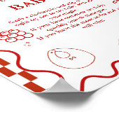 Pizza Roze niet zeggen baby baby shower teken Poster (Hoek)