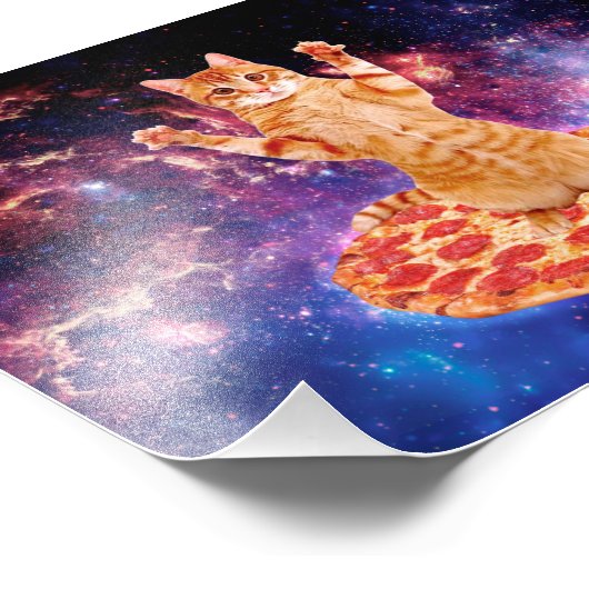 Pizza-ruimtetekat Foto Afdruk (Hoek)