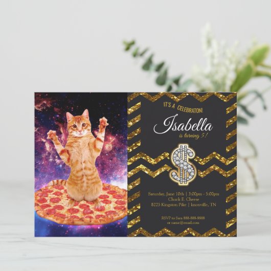 Pizza-ruimtetekat Kaart (Staand voorkant)