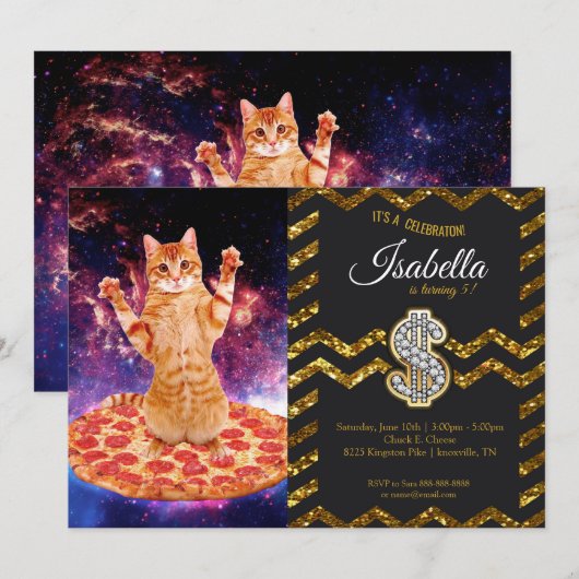 Pizza-ruimtetekat Kaart (Voorkant / Achterkant)