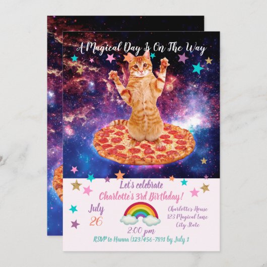 Pizza-ruimtetekat Kaart (Voorkant / Achterkant)