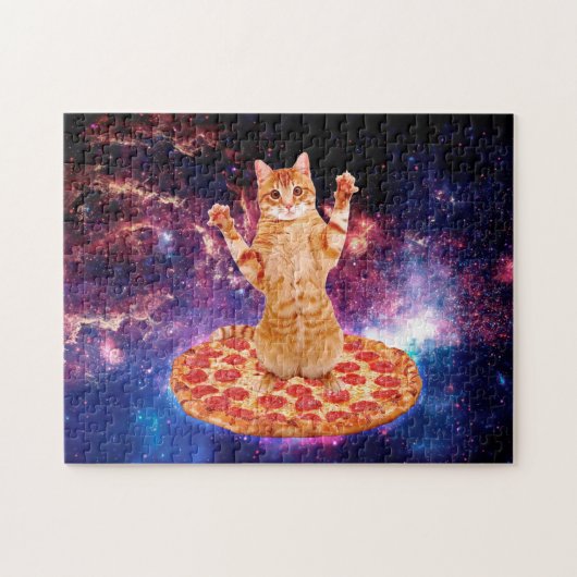 Pizza-ruimtetekat Legpuzzel (Horizontaal)