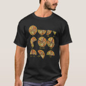 Pizza Salami Cheese Quick Math Fractions Funny Mat T-shirt (Voorkant)