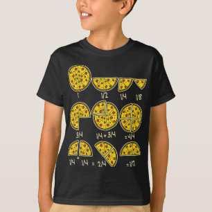 Pizza Salami Cheese Quick Wiskunde Fractions Wisku T-shirt